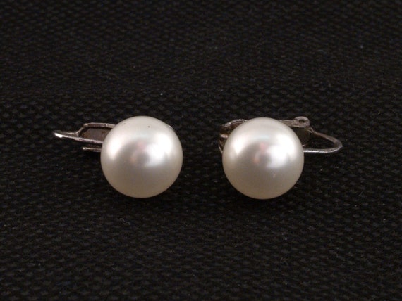 Faux 10mm single Pearl Marvella Sterling Silver c… - image 2