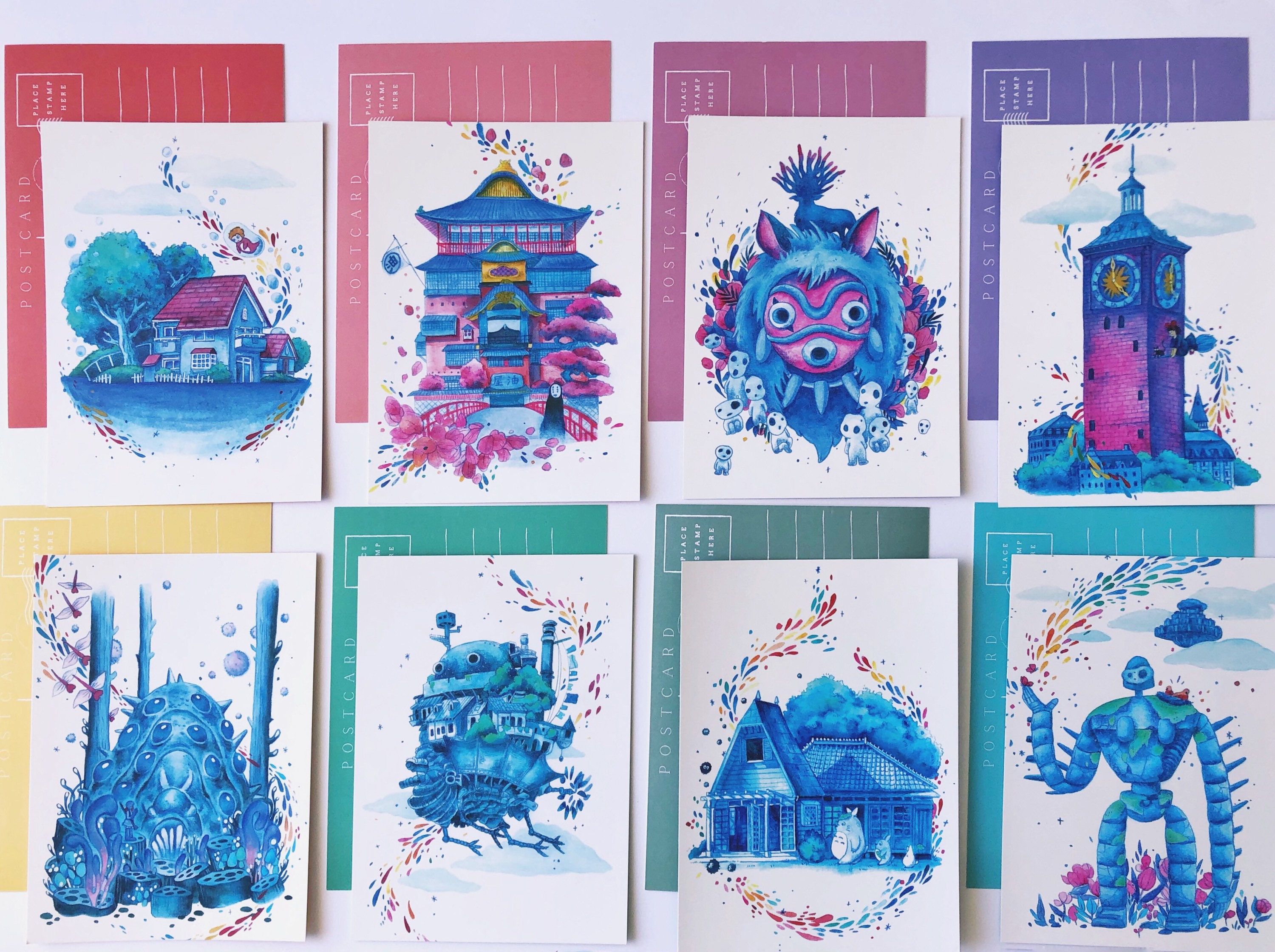 Hayao Miyazaki Postcard Pack 1660 Pieces, Stickers Art Cards Studio Ghibli  Set