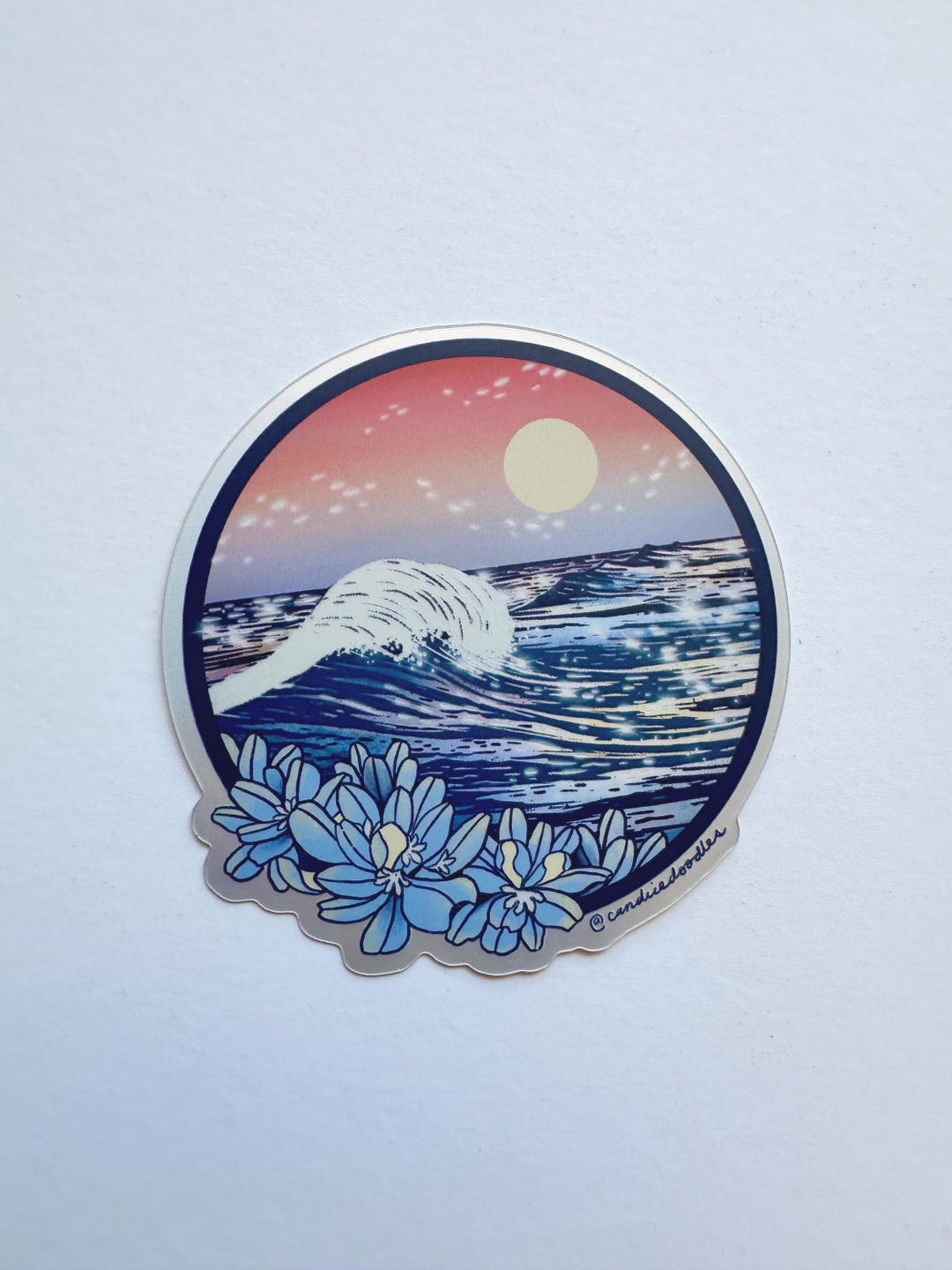 The Waves Holographic Sticker - Etsy