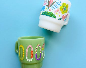 Hawaiʻi Milk Glass Mugs