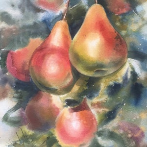 梨、梨とリンゴの絵画、静物画、果物の絵画、果物、リンゴ、梨 梨、梨とリンゴの絵画、静物画、果物の絵画、果物、リンゴ、梨