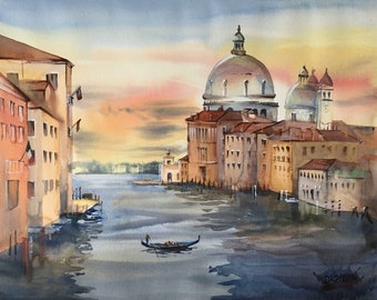 Venice Giclee Art Print, Sea, Fine Art Print Venice, Old city, Venice souvenir, Giclee, Venice Wall Art, Grand Canal Print Watercolor