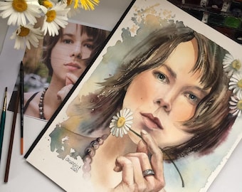 Personalized Watercolor Portrait Painting From Photo, Custom Art