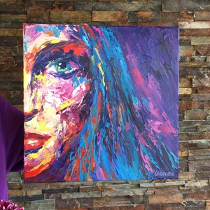 Portrait of a girl hand painted Oil Canvas ORIGINAL Painting,  Female Picture, Portrait Art, Woman Wall Art, Woman painting, Female Art