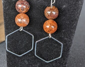 Garden Quartz Crystal Dangle Earrings Silver nickel-free hooks