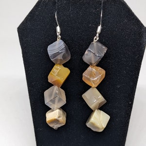 Agate Crystal Dangle Earrings Nickel-free