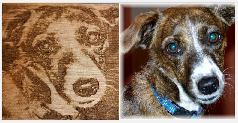8x10 Wall-hanging Engraved Portrait Rustic Pet Art Custom Pet Portrait 5x7 10x10 Wood-burned Pet Portrait 4x6