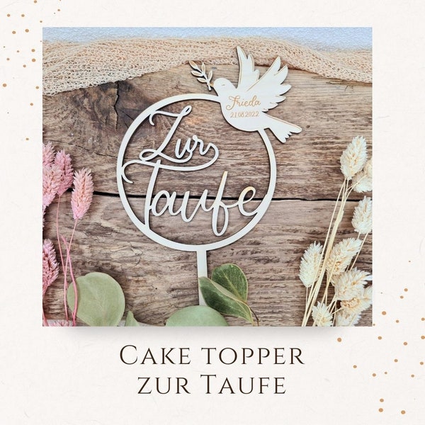 Cake Topper zur Taufe personalisiert