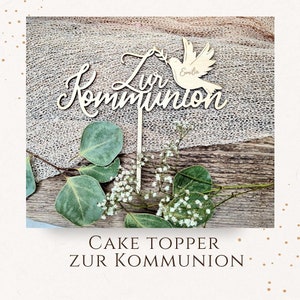 Cake Topper zur Kommunion personalisiert mit Name