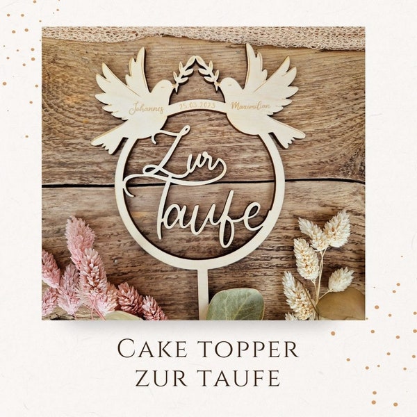 Doppelte Taufe Cake Topper personalisiert
