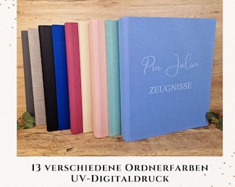 Chemise de certificat personnalisée / Chemise scolaire / Chemise de certificat en lin / ZM-046