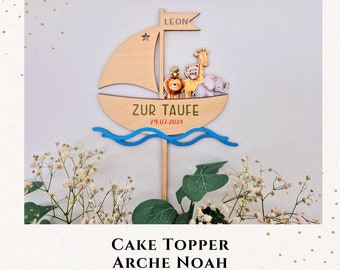 Cake Topper Arche Noah zur Taufe/ Kommunion personalisiert