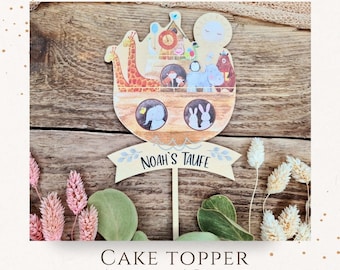 Cake Topper Arche Noah personalisiert zur Taufe