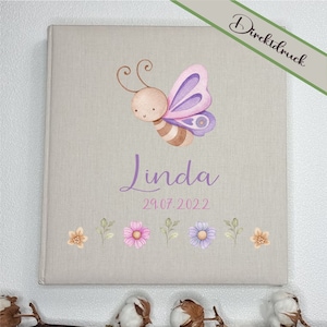 Album fotografico personalizzato Farfalla/Album fotografico libro di lino/Album per bambini/Album dei ricordi/Album fotografico per ragazzi/e/FA-026