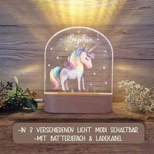 Children's night light personalized LED motif unicorn / night lamp / snooze light