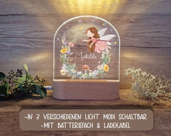 Kinder Nachtlicht Personalisiert LED Motiv Feenzauberei / Nachtlampe/ Schlummerlicht