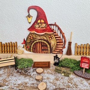 Gnome house No.3 with ladder/Christmas elf/Christmas gnome/Imp/tooth fairy