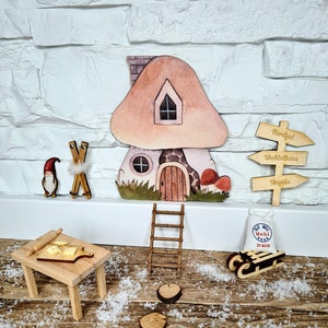 Gnome house No.6 with ladder/Christmas elf/Christmas gnome/Imp/tooth fairy