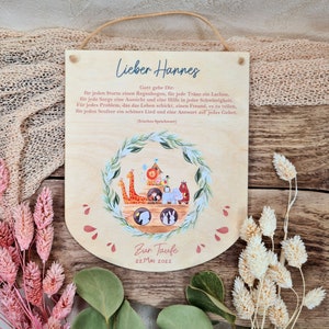Patenbrief Arche Noah personalisiertes Holzschild
