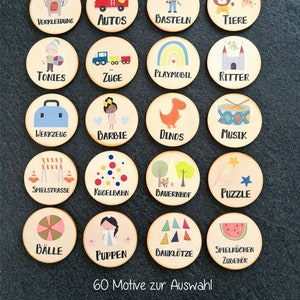 Wooden toy folder/ printed wooden buttons/ buttons for IKEA TROFAST REGAL