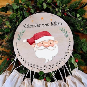 Personalisierter Adventskalender aus Holz Nikolaus/ DIY Adventskalender / WD-019