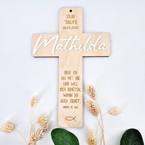 Personalized wooden cross/baptism gift/communion gift/godfather gift image 2