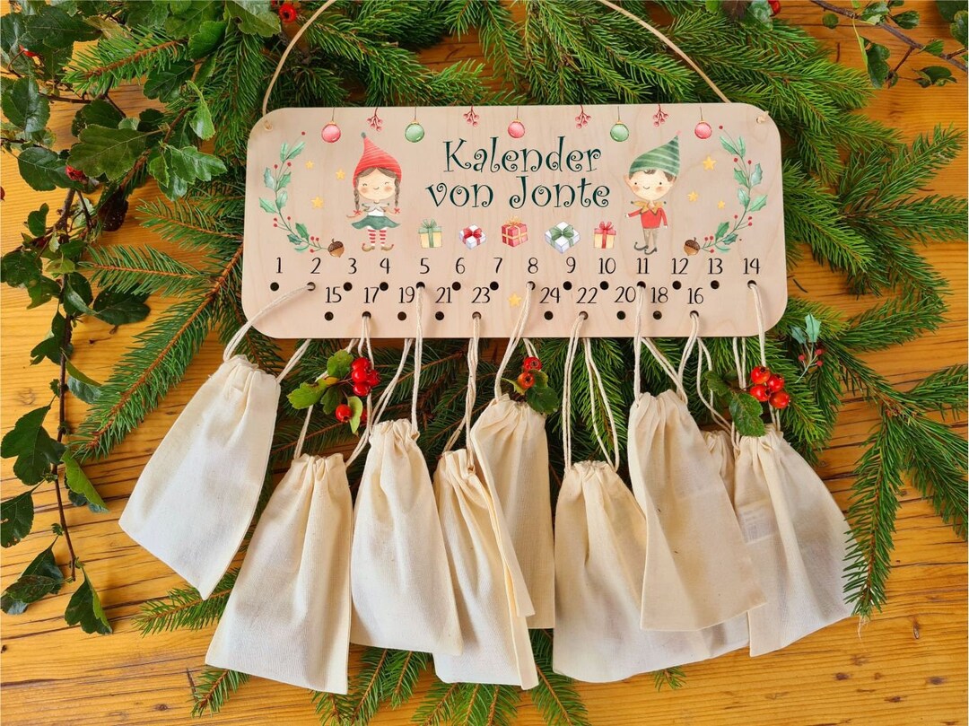 Personalized Advent Calendar Made of Wood/wichtelkalender/ DIY Etsy