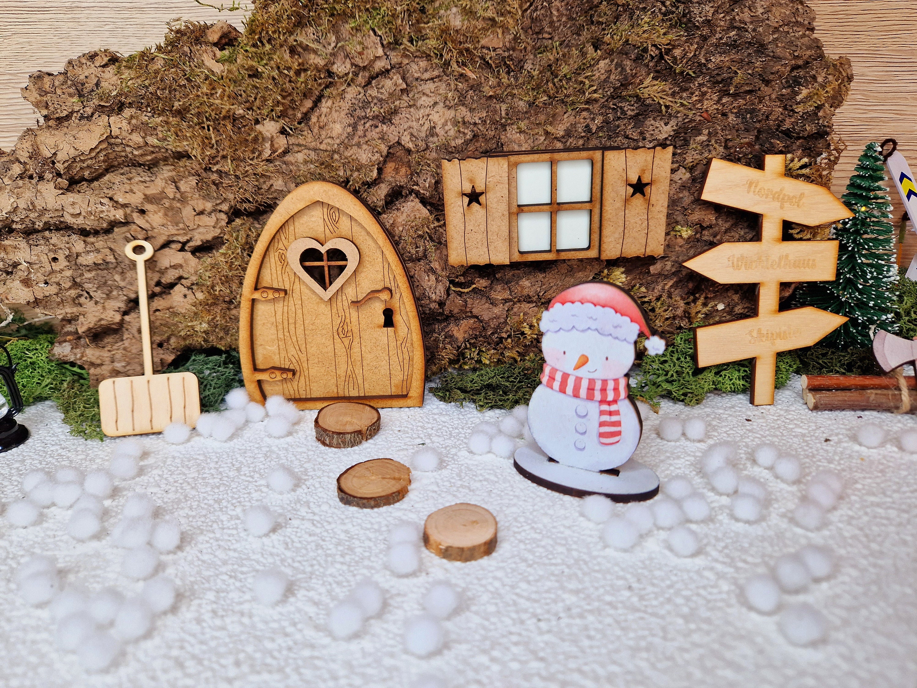 Gnome Door Window With Fluorescent Foil / Gnome Accessories