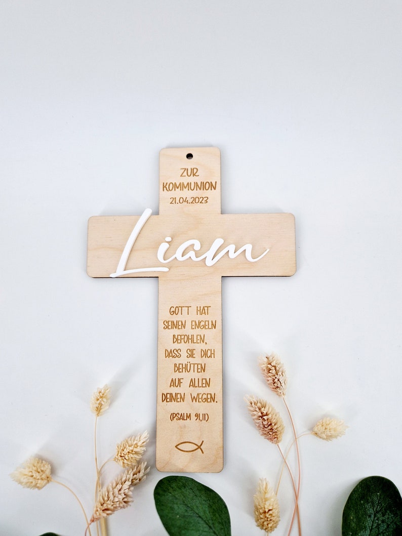 Personalized wooden cross/baptism gift/communion gift/godfather gift image 3