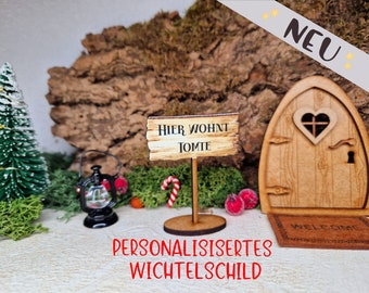 Personalisiertes Wichtelschild /Miniatur Zubehör/ Wichtelzubehör