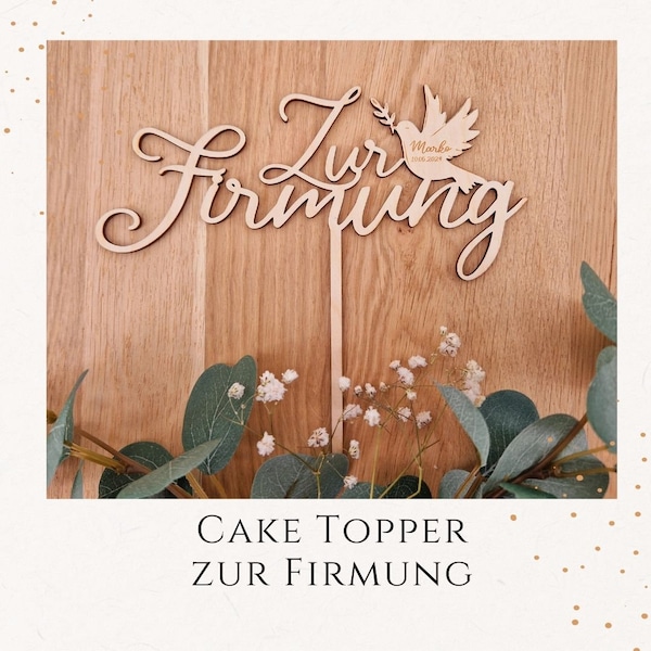 Personalisierter Cake Topper zur Firmung