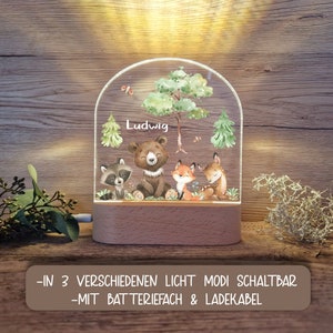 Children's night light personalized LED motif forest animals 2 / night lamp / snooze light