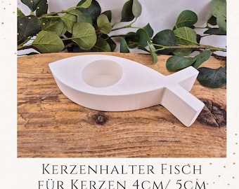 Kerzenhalter Fisch für Kommunionkerzen / KU-004