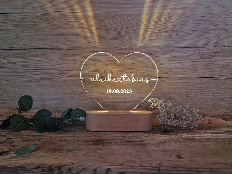 Personalized wedding gift LED motif name/night lamp/night light image 5