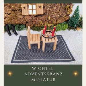 Zauberhafter Wichtel Adventskranz Miniatur/ Wichtelzubehör/ Miniatur Zubehör / W-039