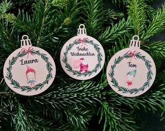 Weihnachtskugeln zum personalisieren/ Weihnachtskugel/ Holzkugel/ Christbaumkugel