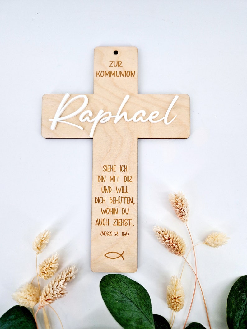 Personalized wooden cross/baptism gift/communion gift/godfather gift image 4