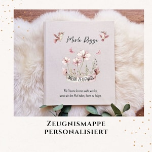Zeugnismappe personalisiert BK21/ Urkunden/ Ordner Schule/ Leinen Zeugnisordner / ZM-049