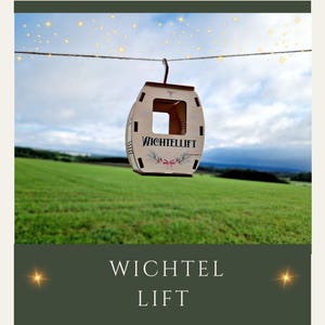 Miniature gnome lift/ gnome gondola/ gnome arrival/ gnome prank/ cable car W-106