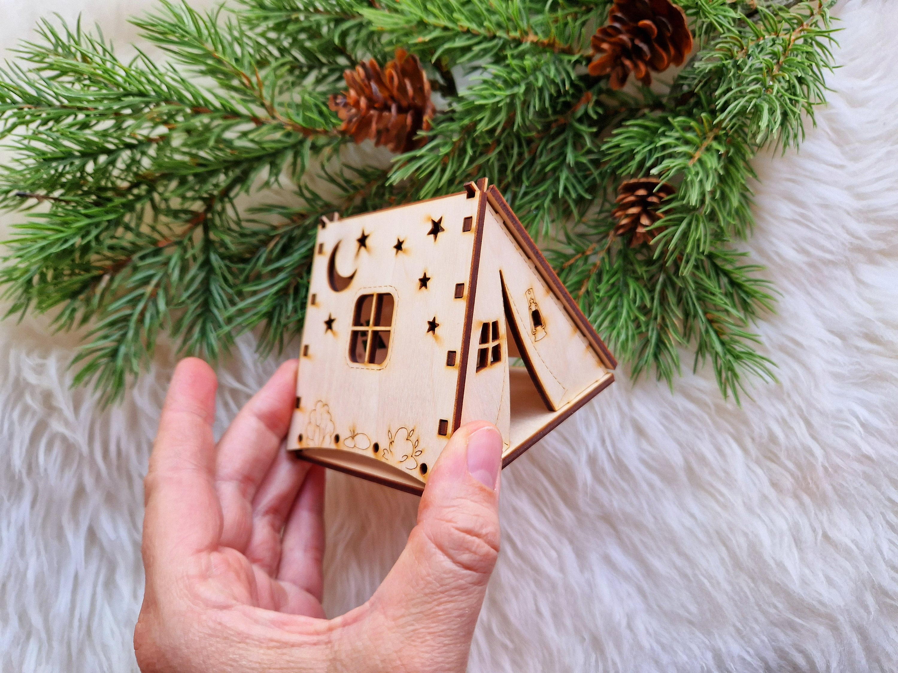 Luckeey Wichtel Camping Set Komplett - Mit Zelt, LED-Lichterkette & Zubehör Für Wichteltür Dekoration