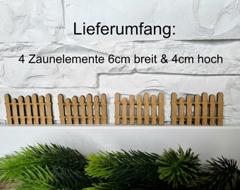 Wichtelzaun 4teilig/ Wichtelzubehör/ Miniaturen/ Mini Zaun