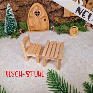 Wichtelzubehör - Mini-Stuhl/Tisch Set/ Miniatur Zubehör / Art.Nr. 3481072