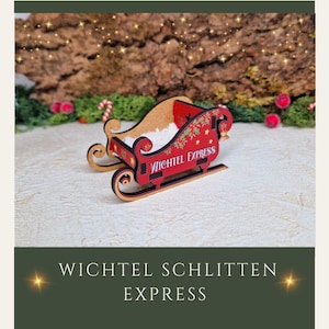 Wichtelzubehör Schlitten Wichtel Express /Miniatur Zubehör / W-006