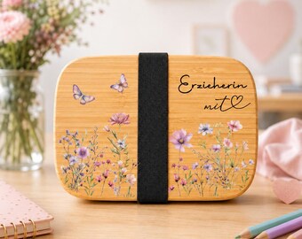 Boîte à petit-déjeuner personnalisée en acier inoxydable avec motif d'institutrice de maternelle/BD-035
