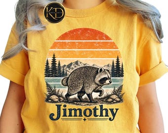 Jimothy Raccoon Shirt Comfort Colors Vintage Sunset Wildlife Tee Funny Panda Shirt Retro Seattle Feral Graphic T Shirt Cute Baby Raccoon
