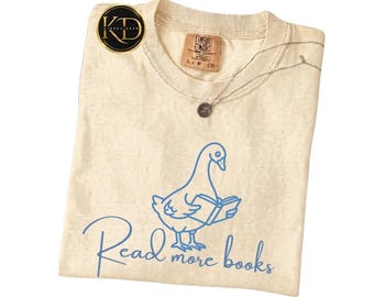 Lee más libros Camiseta Comfort Colors Camiseta para amantes de los libros Camiseta con estampado de ganso lector Regalo para bibliotecarios Estética lectora