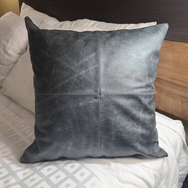 Leather Throw Pillow Etsy