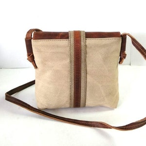 Canvas Sling Bag Mini Leather Penny Purse Leather and - Etsy