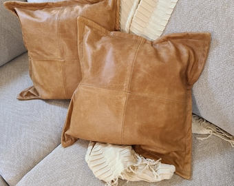 real leather pillows