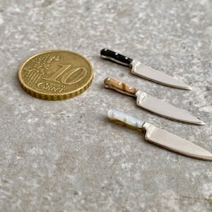 1:12 Scale Miniature Chef&#39;s Knife, Miniature Silver Knife, Dollhouse Accessory, Miniature Collection, 1/12 Scale, Miniature art